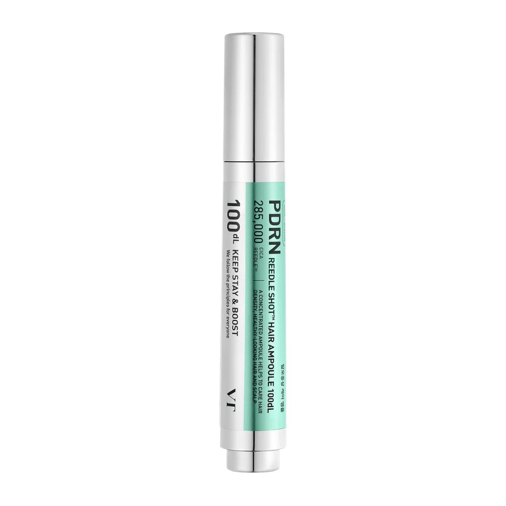 PDRN Reedle Shot Hair Ampoule 100dL σε μορφή στυλό σε λευκό φόντο, ένας συμπυκνωμένος ορός τριχωτού της κεφαλής που ενισχύει το τριχωτό της κεφαλής και υποστηρίζει πιο υγιή μαλλιά.