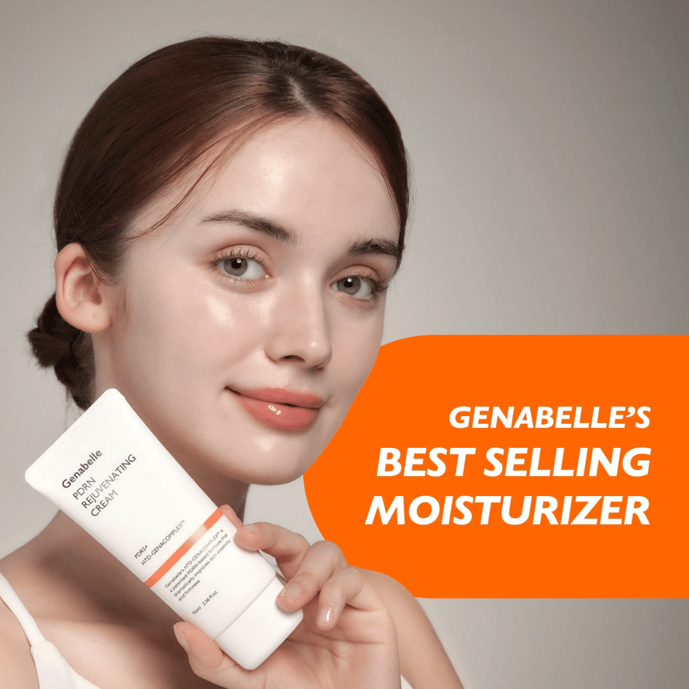 Άτομο κρατά το Genabelle PDRN Rejuvenating Cream μπροστά στην κάμερα. Η εικόνα αναδεικνύει το προϊόν ως μια κορυφαία σε πωλήσεις κρέμα προσώπου με έμφαση στην ενυδάτωση, την ανανέωση της επιδερμίδας και μια υγιή, λαμπερή όψη.
