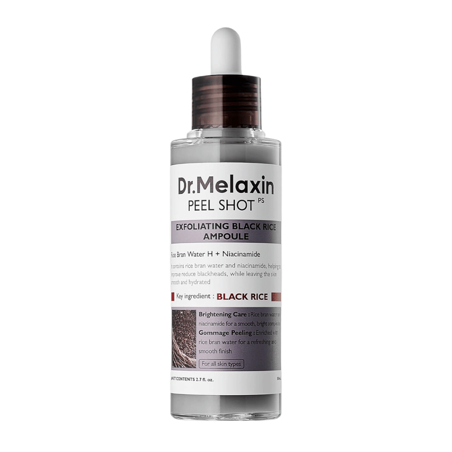 Dr.Melaxin Peel Shot PS Απολεπιστικός Ορός Μαύρου Ρυζιού 80ml με νιασιναμίδη και νερό ρυζιού για ήπια χημική απολέπιση