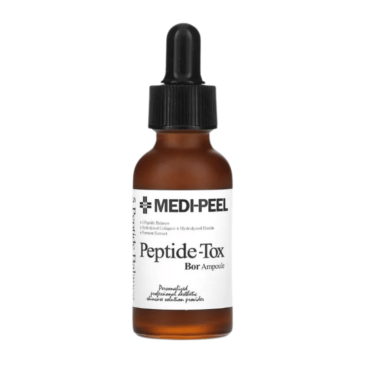 MEDI-PEEL Peptide-Tox Bor Ampoule προϊόν εικόνας – κορεατικός ορός πεπτιδίων που βοηθά στην καταπολέμηση των ρυτίδων, ενισχύει το δέρμα και παρέχει εντατική ενυδάτωση.