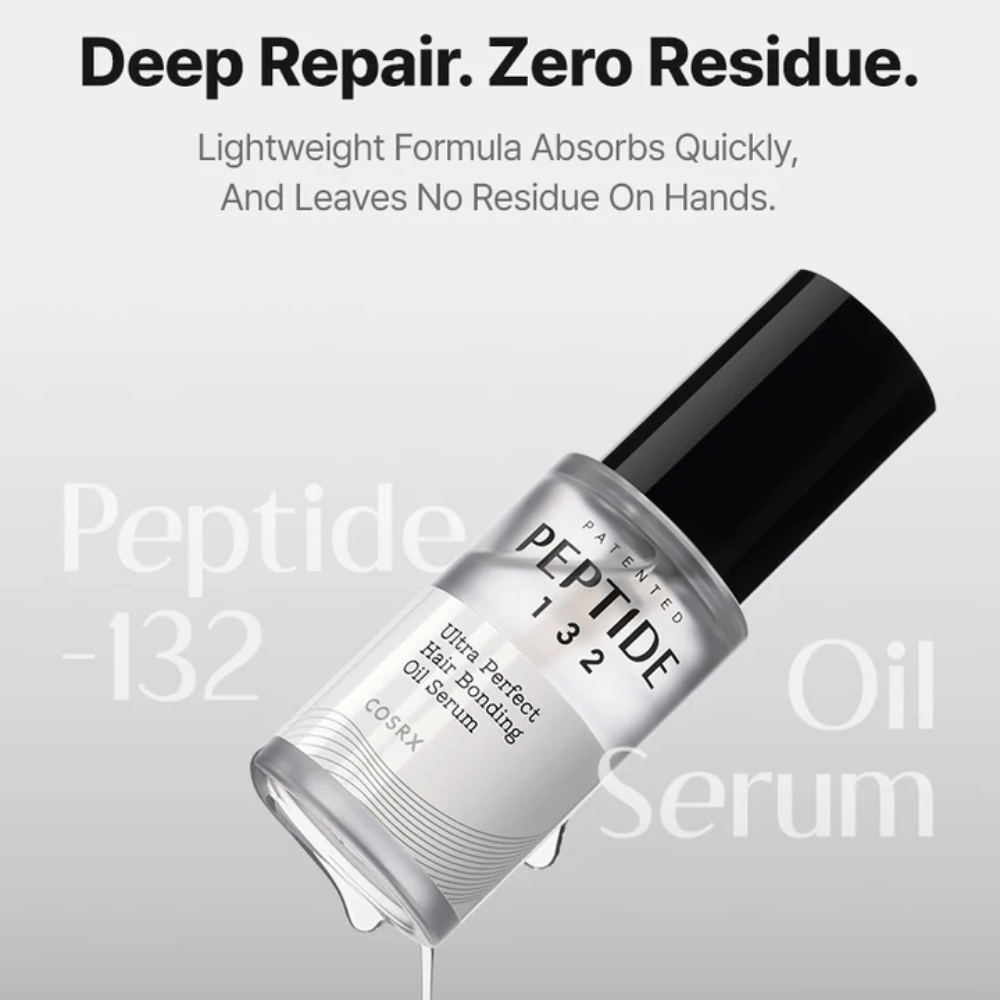COSRX Peptide 132 Oil Serum – ελαφριά σύνθεση που απορροφάται γρήγορα και επανορθώνει τα μαλλιά χωρίς να αφήνει υπολείμματα.