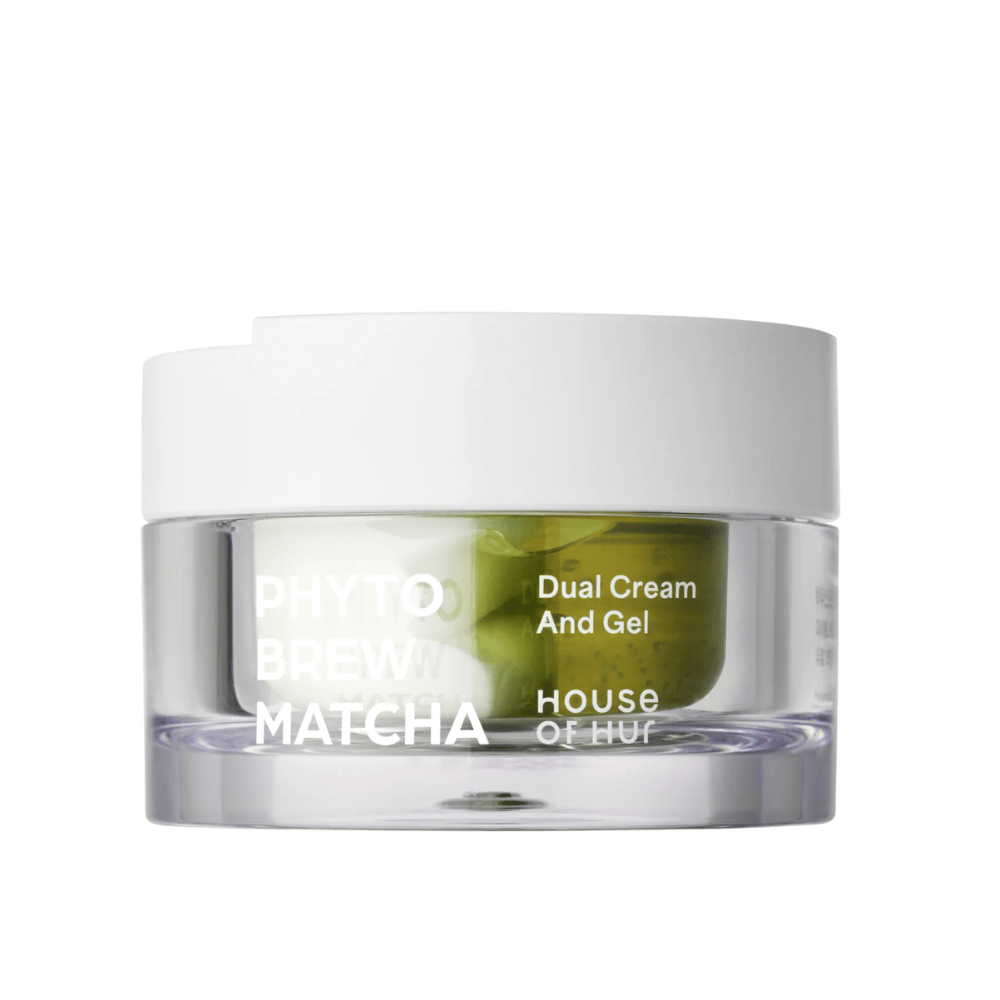 House of Hur Phyto Brew Matcha Dual Cream And Gel κρέμα προσώπου με διπλή σύνθεση που ενυδατώνει την επιδερμίδα και προσφέρει τόσο ελαφρύ gel όσο και πλούσια κρέμα σε ένα προϊόν