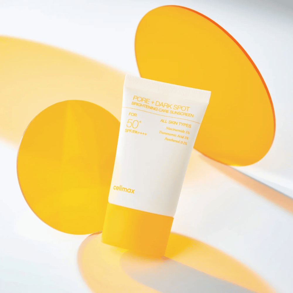 Celimax Pore+Dark Spot Brightening Care Sunscreen SPF50+ PA++++ με νιασιναμίδη 5% και τρανεξαμικό οξύ 1% – φωτεινή κορεατική αντηλιακή κρέμα κατά των κηλίδων και των μεγάλων πόρων