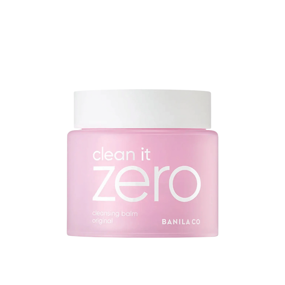Ένα βάζο Clean It Zero Cleansing Balm Original 180ml σε λευκό φόντο, που προωθεί το αρχικό καθαριστικό βάλσαμο περιποίησης δέρματος της BANILA CO.