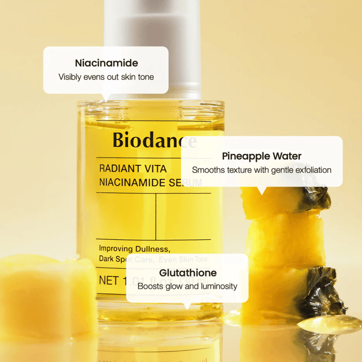 Biodance Radiant Vita Niacinamide Serum με νιασιναμίδη, νερό ανανά και γλουταθειόνη για λάμψη, ομοιόμορφο τόνο δέρματος και ήπια απολέπιση