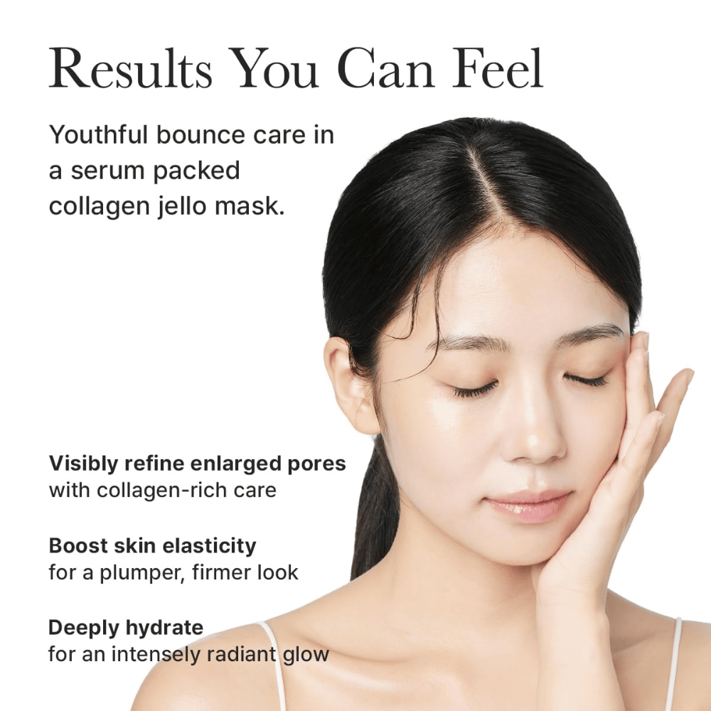 Αποτελέσματα του Arencia Red Collagen Jello Mask - ορατά πιο σφριγηλό δέρμα, βελτιωμένη ελαστικότητα, ελαχιστοποιημένοι πόροι και εντατική ενυδάτωση με λάμψη.
