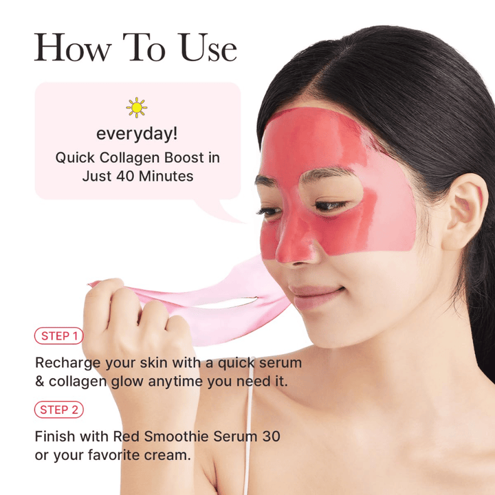Πώς να χρησιμοποιήσετε Arencia Red Collagen Jello Mask κατά τη διάρκεια της ημέρας - γρήγορη ώθηση κολλαγόνου σε 40 λεπτά για σφριγηλό δέρμα, βελτιωμένη λάμψη και πιο ομαλή δομή δέρματος.