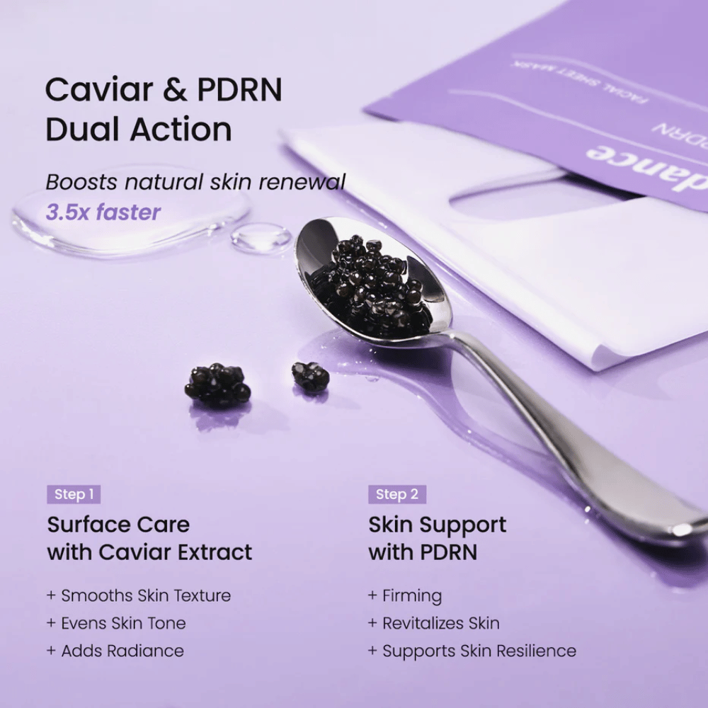 Συστατικά χαβιαριού και PDRN στο Biodance Rejuvenating Caviar PDRN Real Deep Mask που ενισχύουν την ανανέωση του δέρματος και προσφέρουν πιο σφριγηλό δέρμα