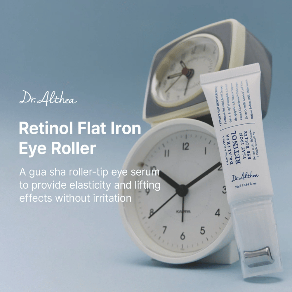 Dr. Althea Retinol Flat Iron Eye Roller ορός ματιών με ανυψωτικό αποτέλεσμα που ενισχύει την ελαστικότητα του δέρματος και προσφέρει πιο ζωντανή εμφάνιση.