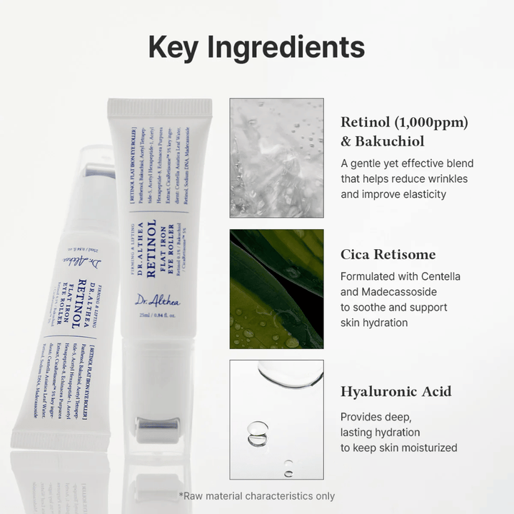 Dr. Althea Retinol Flat Iron Eye Roller με ρετινόλη, bakuchiol, cica και υαλουρονικό οξύ που ενυδατώνει, καταπραΰνει και μειώνει τις ρυτίδες.