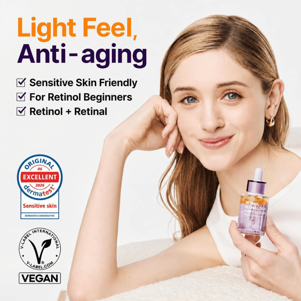 PURITO SEOUL Retinol Retinal 2000 NAD+ Serum – vegan ορός ρετινοειδών για αντιγήρανση, ευαίσθητη επιδερμίδα και αρχάριους στη ρετινόλη.