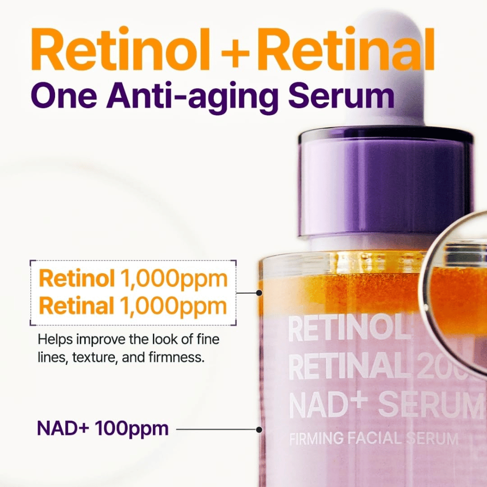 PURITO SEOUL Retinol Retinal 2000 NAD+ Serum με 1000 ppm ρετινόλη, 1000 ppm ρετινάλη και 100 ppm NAD+ για λεπτές γραμμές, υφή και σφριγηλότητα.