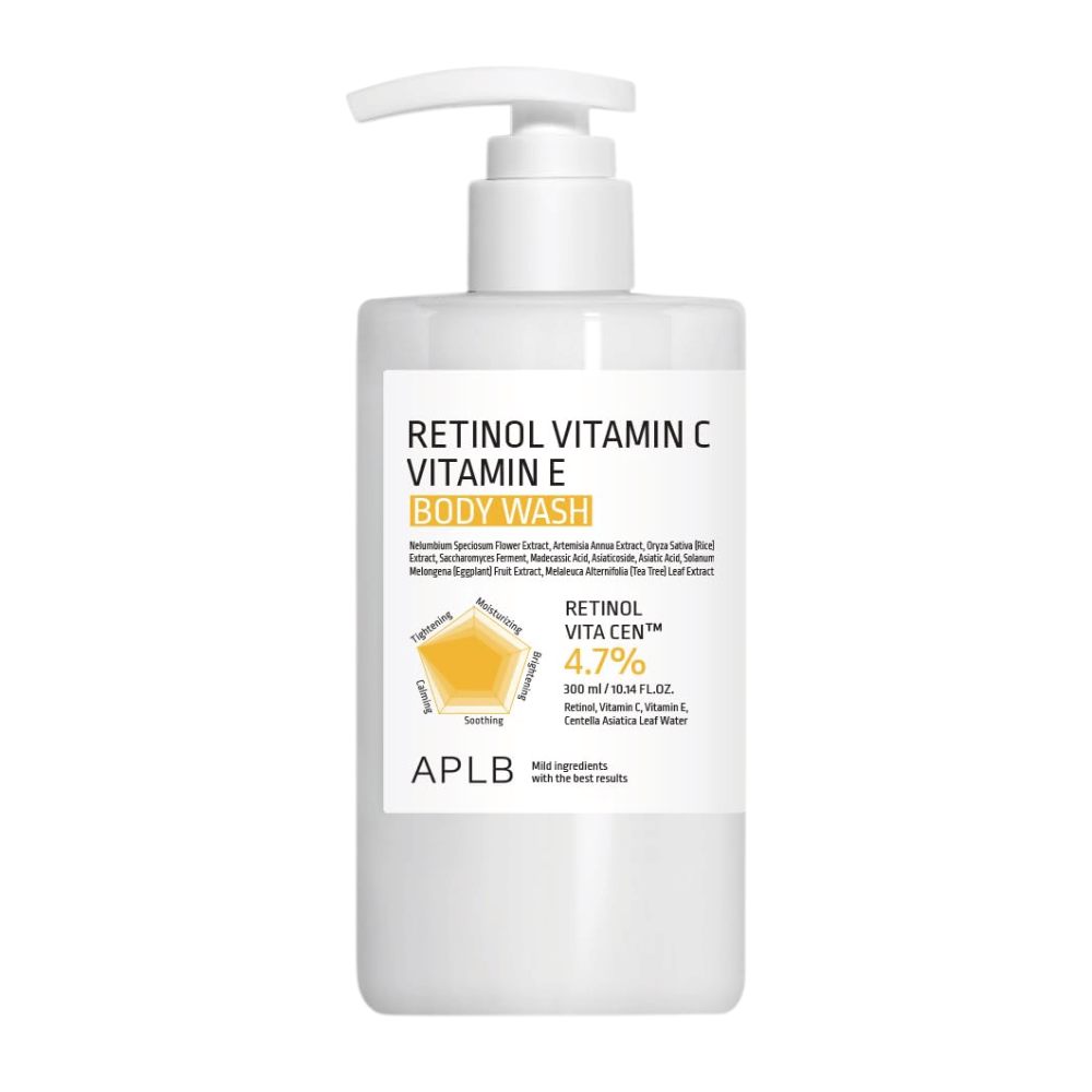 6. APLB Retinol Vitamin C Vitamin E Body Wash 300 ml – απαλό και ενυδατικό αφρόλουτρο με βιταμίνες και ρετινόλη