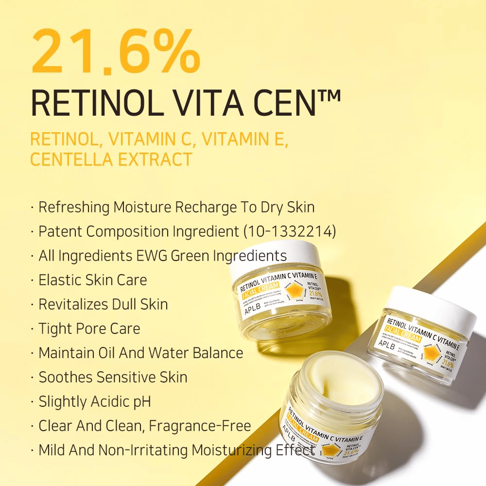 APLB Retinol Vitamin C Vitamin E Facial Cream με Retinol Vita Cen και ιδιότητες περιποίησης δέρματος