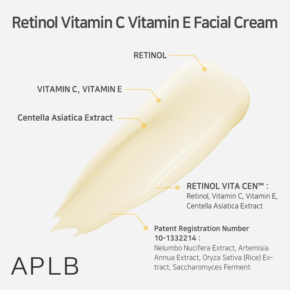 APLB Retinol Vitamin C Vitamin E Facial Cream με ρετινόλη, βιταμίνη C, βιταμίνη E και σεντέλα