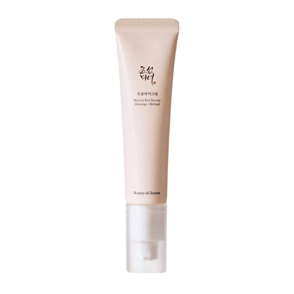Beauty of Joseon Revive Eye Serum Ginseng + Retinal σε μπεζ σωληνάριο – κορεάτικος ορός ματιών που μειώνει τις λεπτές γραμμές και ενισχύει το δέρμα γύρω από τα μάτια.