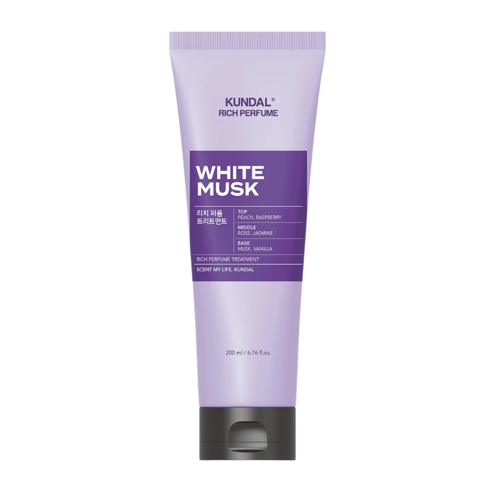 2. KUNDAL Rich Perfume Body Lotion White Musk 200 ml – ενυδατική λοσιόν σώματος με άρωμα ροδάκινου, βατόμουρου, τριαντάφυλλου, γιασεμιού, μόσχου και βανίλιας