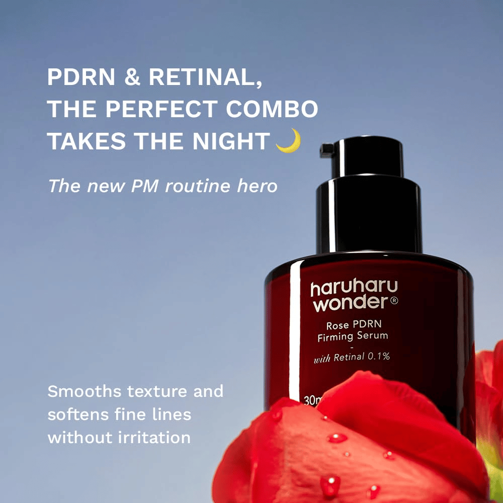 Haruharu Wonder Rose PDRN Firming Serum με PDRN και ρετινάλη 0,1 % για λεπτές γραμμές και υφή δέρματος