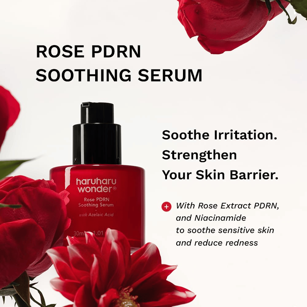 Haruharu Wonder Rose PDRN Soothing Serum με PDRN, αζελαϊκό οξύ και νιασιναμίδη για ερυθρότητα και τον επιδερμικό φραγμό