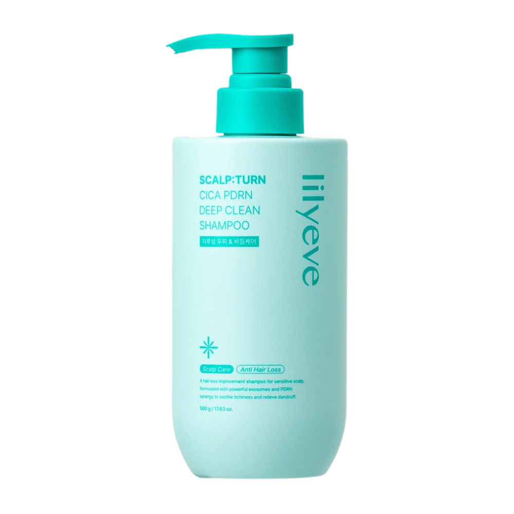 LILYEVE Scalp:Turn Cica PDRN Deep Clean Shampoo – σαμπουάν βαθύ καθαρισμού με Cica, PDRN και εξοσώματα που περιποιούνται το τριχωτό της κεφαλής και συμβάλλουν σε πιο υγιή μαλλιά.