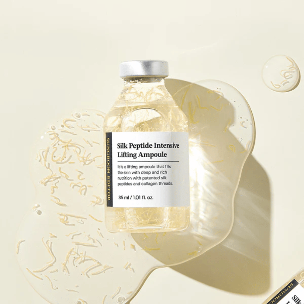 SUNGBOON EDITOR Silk Peptide Intensive Lifting Ampoule με πεπτίδια μεταξιού σε ορό που προσφέρει βαθιά ενυδάτωση, λάμψη και συσφικτική δράση.