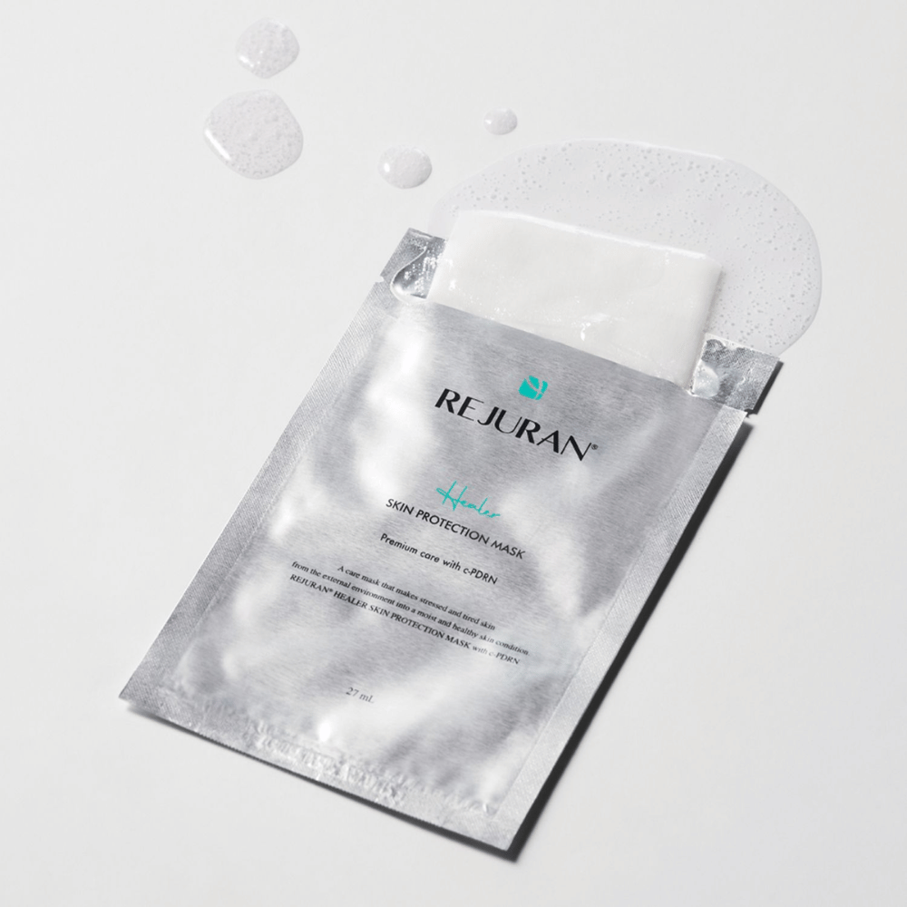 REJURAN Skin Protection Mask με c-PDRN – ενυδατική μάσκα sheet με περιποιητικό serum για ξηρή και στρεσαρισμένη επιδερμίδα.