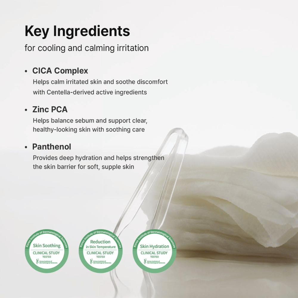 Εικόνα – συστατικά (EEAT + SEO)
Dr. Althea Stretchfit Calming Pad με CICA Complex, Zinc PCA και Panthenol που καταπραΰνουν την επιδερμίδα, εξισορροπούν το σμήγμα και ενισχύουν τον επιδερμικό φραγμό.
