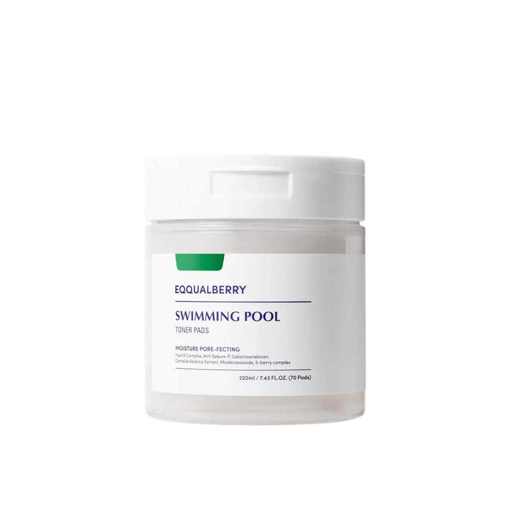 Εικόνα προϊόντος της Equalberry Swimming Pool Toner Pads – 70 ενυδατικά και πόρους βελτιωτικά pads με vegan συστατικά για φρέσκια και ισορροπημένη επιδερμίδα.