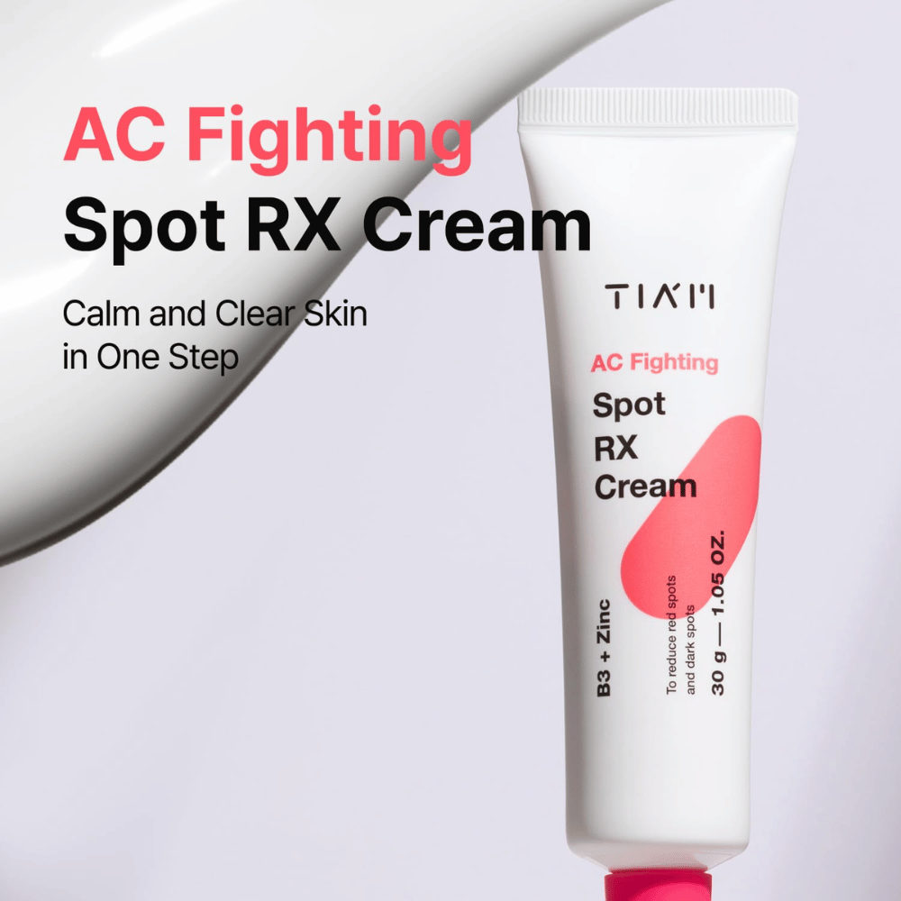 TIA'M AC Fighting Spot RX Cream – καταπραϋντική κρέμα που προσφέρει καθαρότερο δέρμα σε ένα βήμα με φροντιστικά συστατικά όπως B3 και ψευδάργυρο.