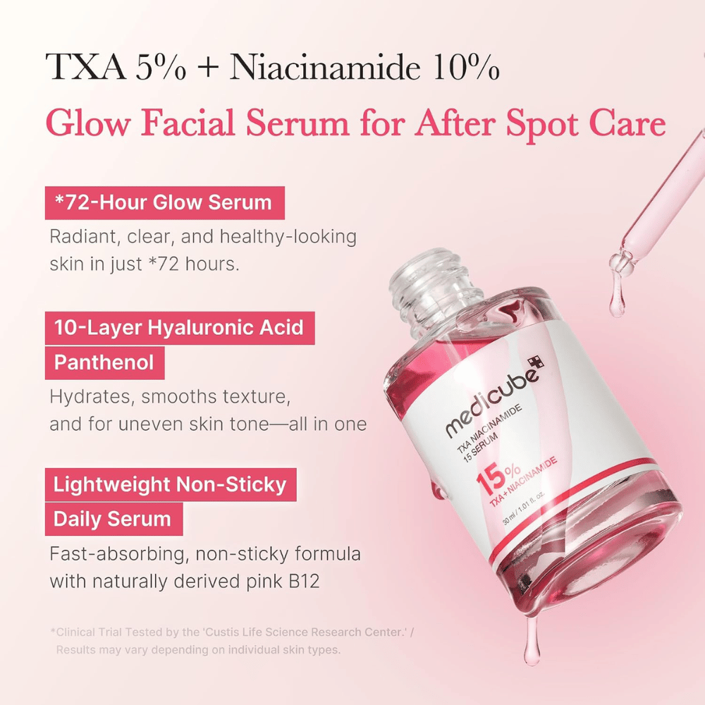 3. Medicube TXA Niacinamide 15 Serum – ενυδατικός ορός προσώπου με υαλουρονικό οξύ και πανθενόλη για πιο ομοιόμορφο τόνο δέρματος και λάμψη