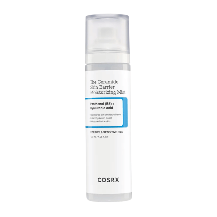 Produktbild av COSRX Ceramide Skin Barrier Moisturizing Mist – fuktgivande spray med panthenol och hyaluronsyra.