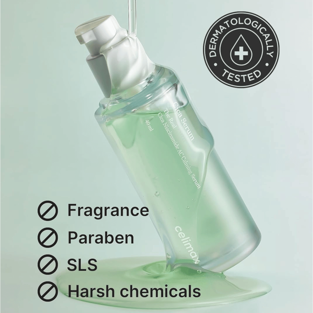 Celimax The Real Cica Niacinamide AC Calming Serum δερματολογικά ελεγμένο και χωρίς άρωμα