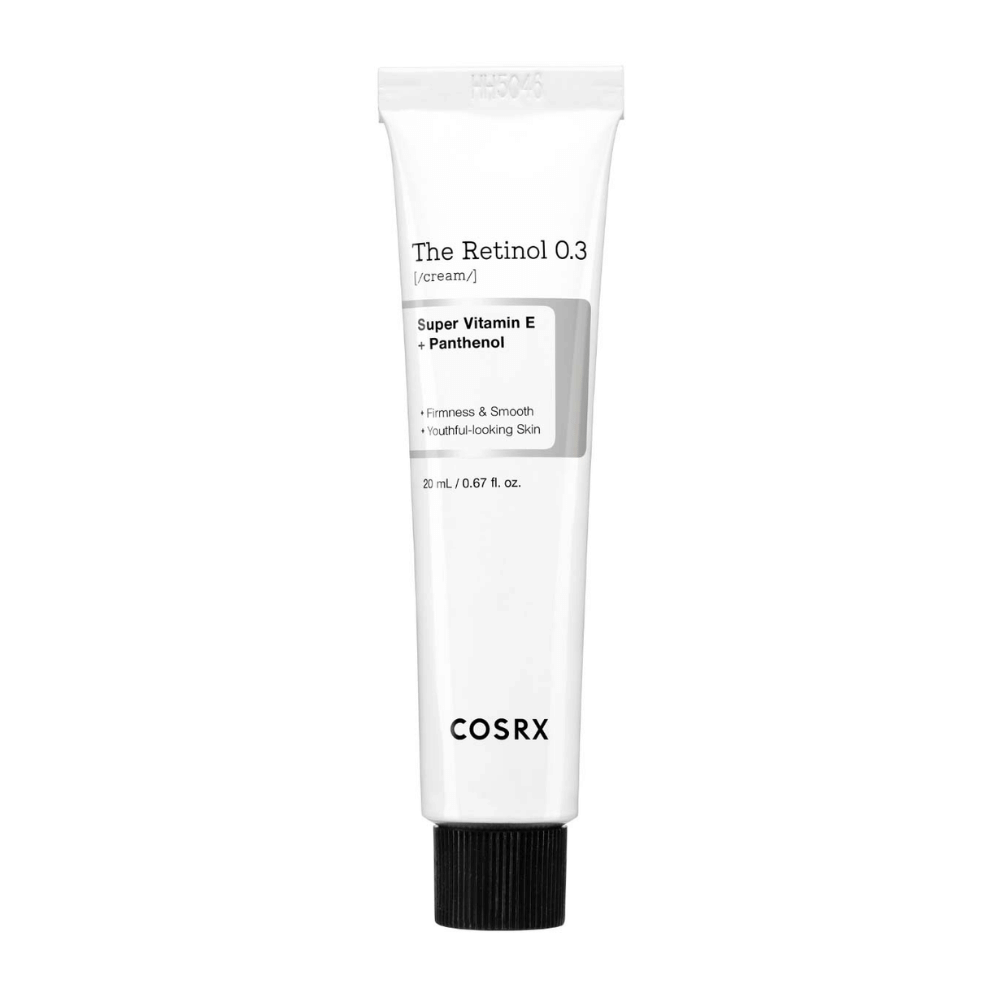 COSRX The Retinol 0.3 Cream περιέχει 0,3% καθαρή ρετινόλη, η οποία βελτιώνει τη σφριγηλότητα του δέρματος και μειώνει την ορατότητα των λεπτών γραμμών. Εμπλουτισμένο με υπερβιταμίνη Ε και πανθενόλη, προσφέρει απαλή και νεανική επιδερμίδα. Μια τέλεια λύση για όσους θέλουν να καταπολεμήσουν τα σημάδια γήρανσης και να ενυδατώσουν το δέρμα αποτελεσματικά.