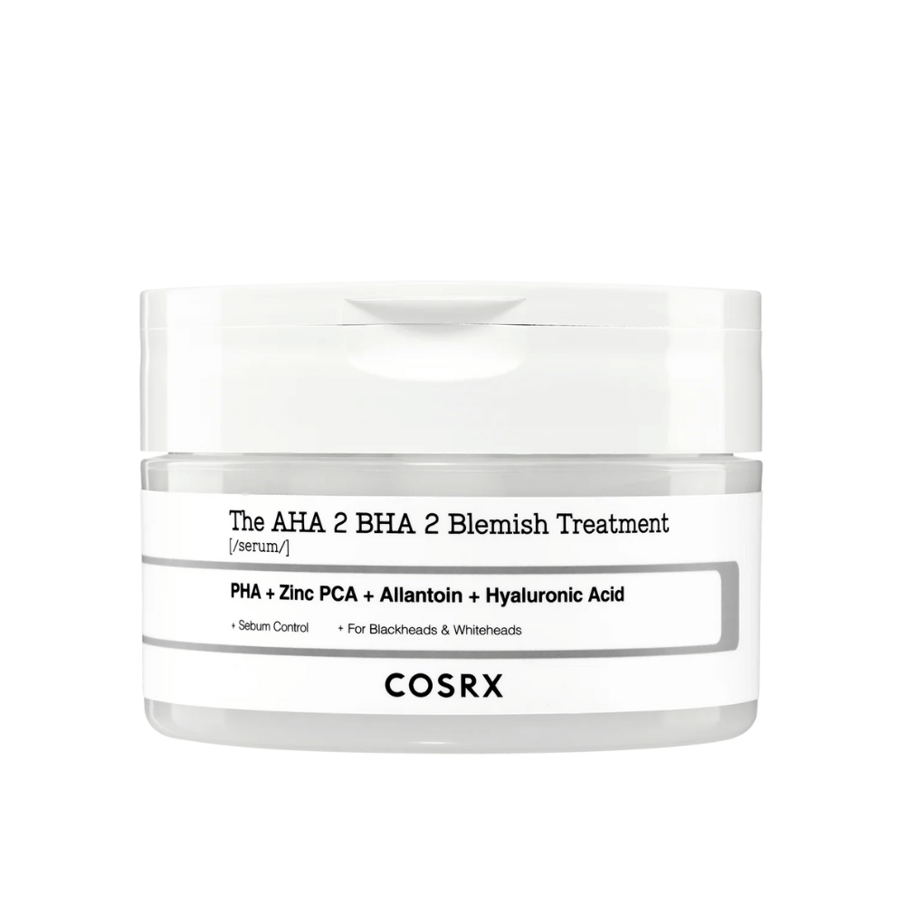 COSRX AHA 2 BHA 2 Blemish Treatment, ένας ορός με PHA, ψευδάργυρο PCA, αλλαντοΐνη και υαλουρονικό οξύ. Σχεδιασμένος για να ελέγχει την παραγωγή σμήγματος και να αποτρέπει τα μαύρα και λευκά στίγματα. Ιδανικός για τη βελτίωση της καθαρότητας του δέρματος.