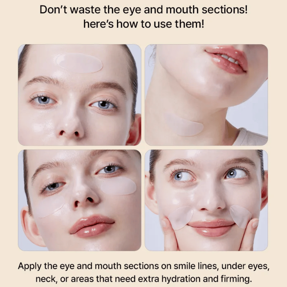 Χρήση της COSRX Alpha-Arbutin Hydrogel Mask γύρω από τα μάτια και το στόμα – πολυλειτουργική μάσκα φύλλου που προσφέρει επιπλέον ενυδάτωση και σφριγηλότητα όπου το δέρμα το χρειάζεται περισσότερο.