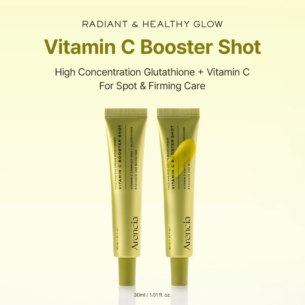 Arencia Vitamin C Booster Shot λαμπερή λάμψη - ορός βιταμίνης C με γλουταθειόνη που δίνει λάμψη, ομοιόμορφο τόνο δέρματος και πιο σφριγηλό δέρμα