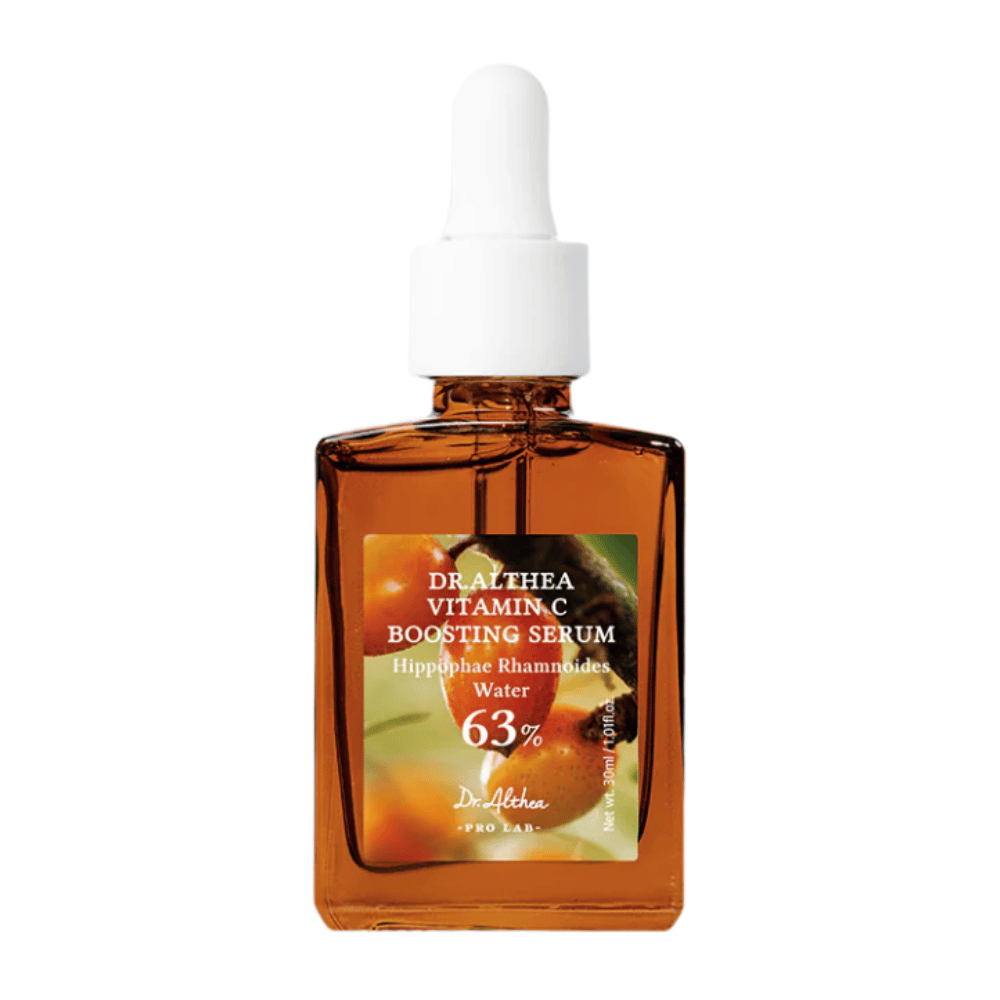 Dr. Althea Vitamin C Boosting Serum περιέχει 63% νερό ιπποφαούς και έχει σχεδιαστεί για να εξισορροπεί τον τόνο του δέρματος και να μειώνει τις σκοτεινές κηλίδες. Αυτή η αποτελεσματική φόρμουλα δίνει στο δέρμα μια λαμπερή λάμψη και προάγει την ανανέωση των κυττάρων για μια πιο νεανική εμφάνιση.