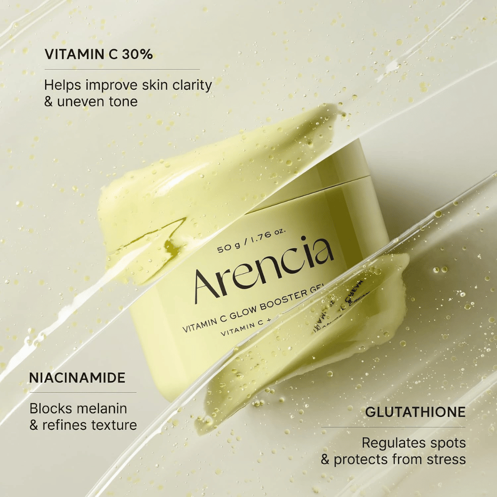 Arencia Vitamin C Glow Booster Gel Cream – με 30% βιταμίνη C, νιασιναμίδη και γλουταθειόνη για πιο ομοιόμορφο τόνο και λάμψη