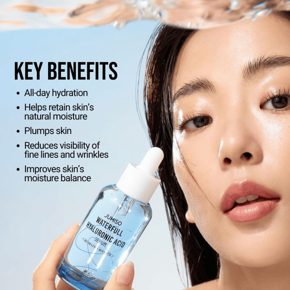 Jumiso Waterfull Hyaluronic Acid Serum 50 ml – εντατικά ενυδατικός ορός υαλουρονικού οξέος που γεμίζει το δέρμα και μειώνει την ορατότητα των λεπτών γραμμών