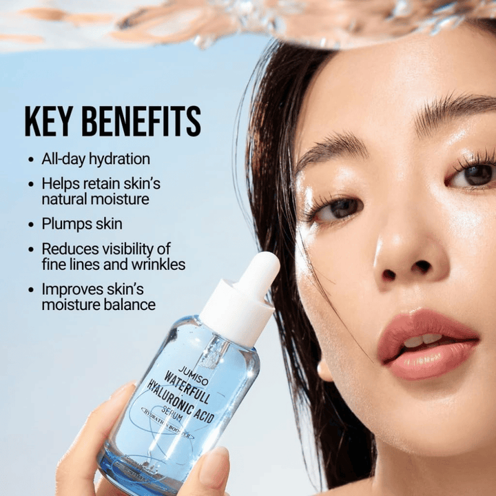 Jumiso Waterfull Hyaluronic Acid Serum 50 ml – εντατικά ενυδατικός ορός υαλουρονικού οξέος που γεμίζει το δέρμα και μειώνει την ορατότητα των λεπτών γραμμών