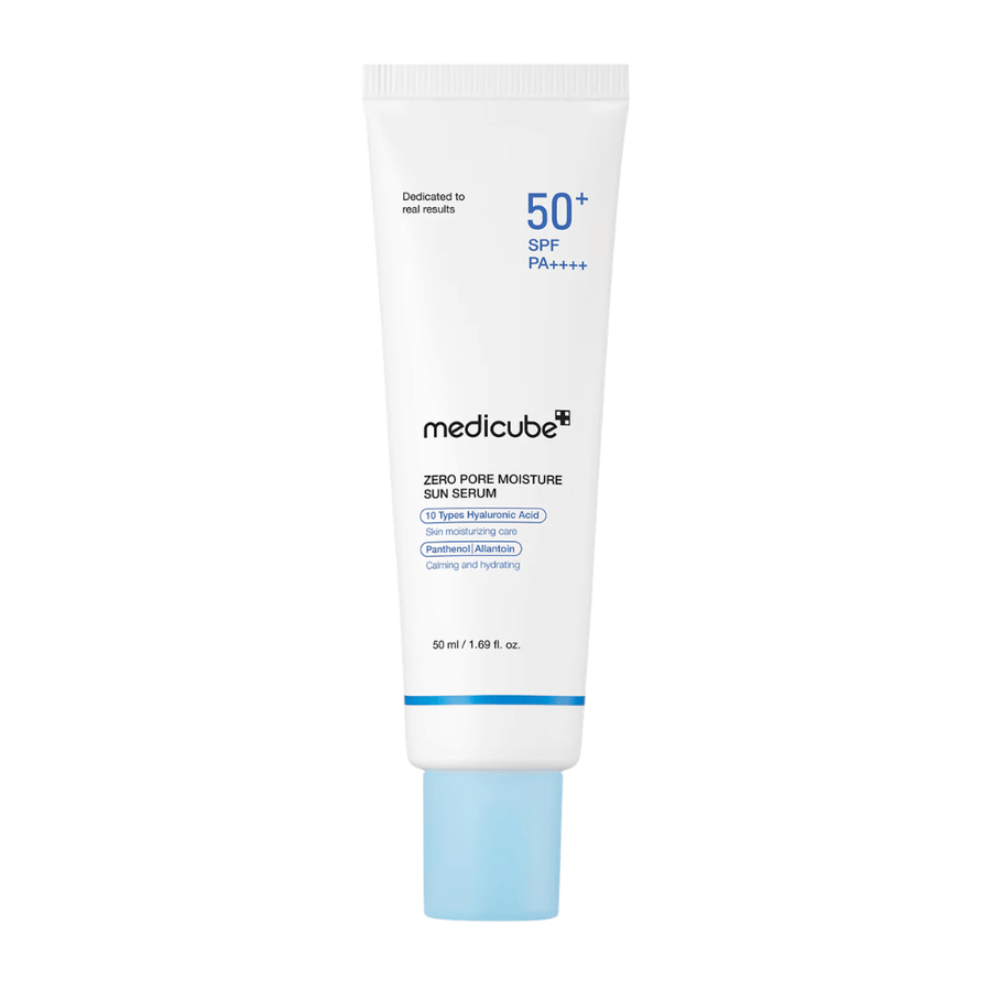 Medicube Zero Pore Moisture Sun Serum SPF50+ PA++++ 50 ml. Αντηλιακό serum με ελαφριά υφή που ενυδατώνει την επιδερμίδα, βοηθά στη φροντίδα της όψης των πόρων και προστατεύει από τις ακτίνες UVA και UVB.