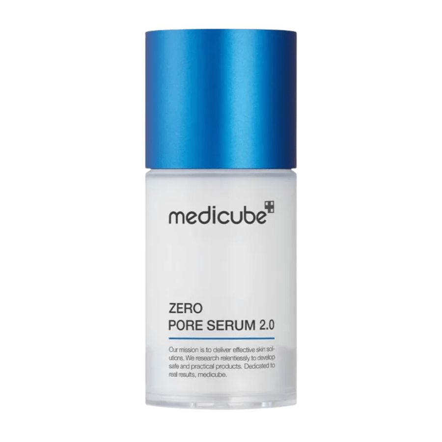 Medicube Zero Pore Serum 2.0 σε λευκό φόντο, ένας κορεάτικος ορός περιποίησης δέρματος που φροντίζει τους πόρους, ενυδατώνει το δέρμα και προσφέρει ομοιόμορφο αποτέλεσμα.