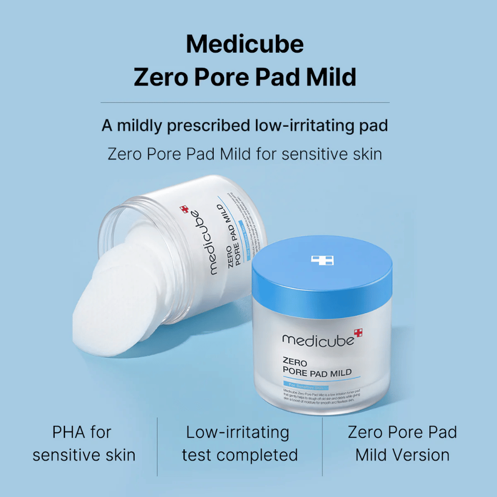Medicube Zero Pore Pad Mild είναι ειδικά σχεδιασμένο για ευαίσθητο δέρμα. Αυτά τα pads περιέχουν PHA, το οποίο είναι απαλό για το δέρμα, και έχουν υποβληθεί σε δοκιμές για να ελαχιστοποιηθεί ο ερεθισμός. Ιδανικό για καθημερινή χρήση για τον καθαρισμό και την ενυδάτωση του δέρματος.