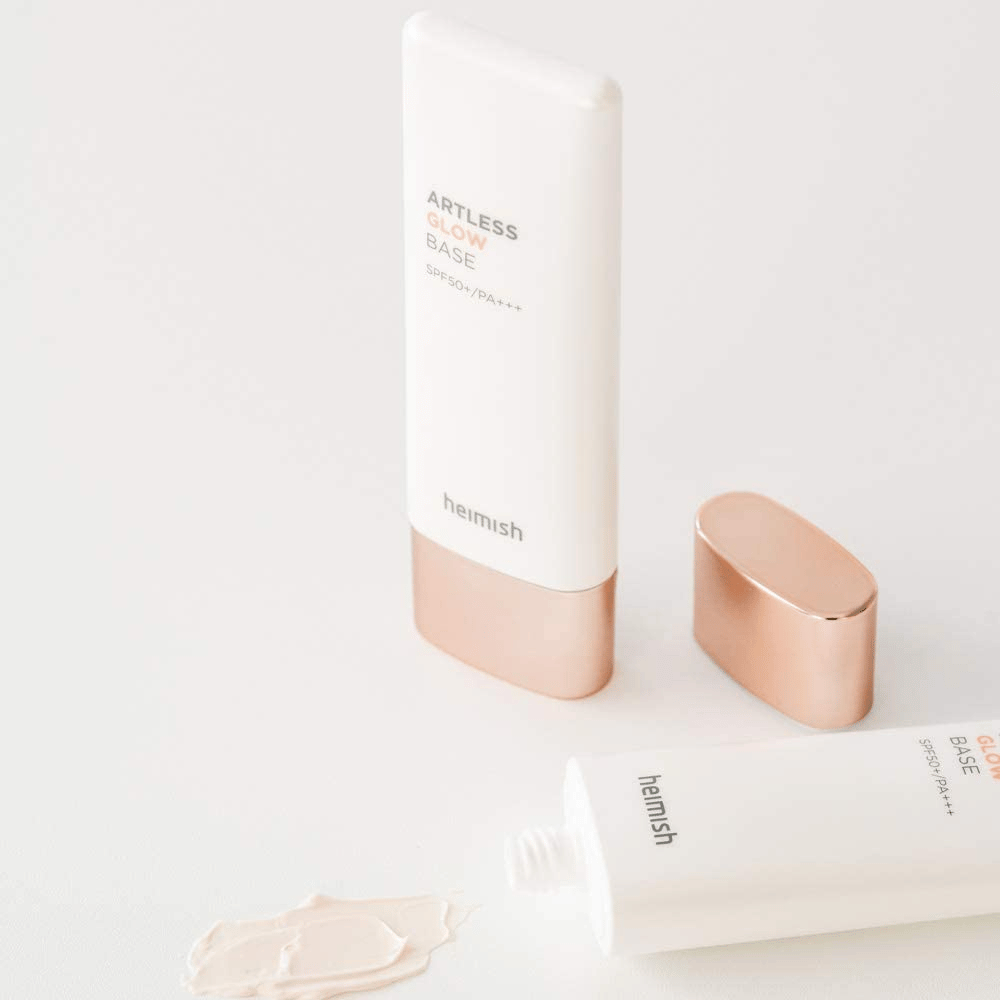 Ένα σωληνάριο heimish Artless Glow Base SPF 50+ PA+++ 40ml αντηλιακού.