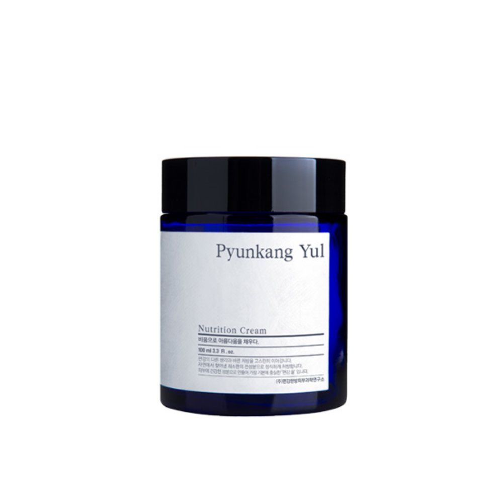 Ένα δοχείο Pyunkang Yul Nutrition Cream 100ml σε λευκό φόντο.