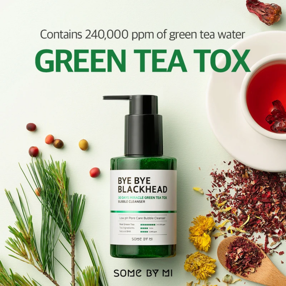 SOME BY MI Bye Bye Blackhead 30 Days Miracle Green Tea Tox Bubble Cleanser 120g καθαρισμός δέρματος.