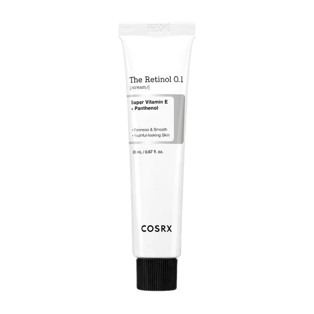 Ένας σωλήνας COSRX Retinol 0.1 Cream 20ml σε λευκό φόντο.